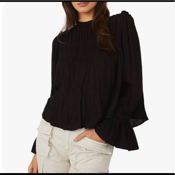 NWOT Free People Kelsey Bell Sleeve Top - Picture 1 of 5